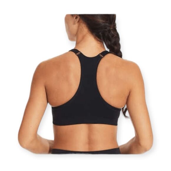 Puma Racerback Sports Bra Black Removable Cups Medium Impact L - Picture 3 of 6